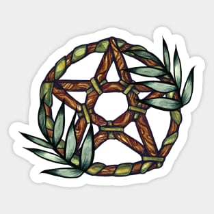 Pentacle Weave Wiccan Pentagram Sticker